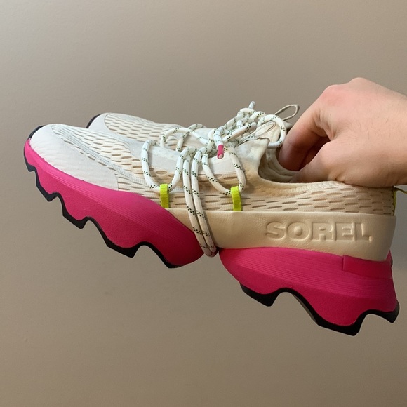 Sorel Pink, Beige, and Neon Yellow Shoes - Picture 12 of 15